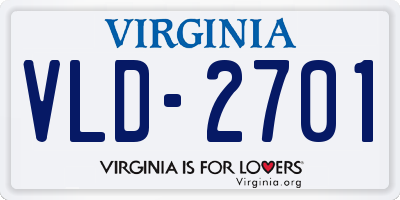 VA license plate VLD2701
