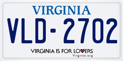 VA license plate VLD2702