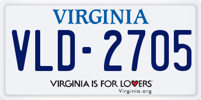 VA license plate VLD2705