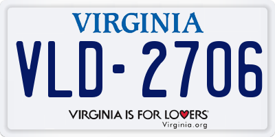 VA license plate VLD2706