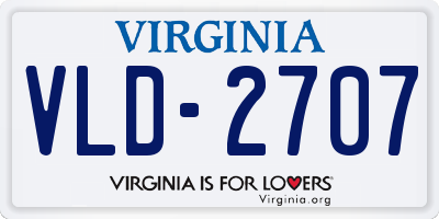 VA license plate VLD2707