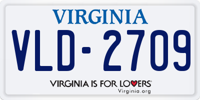 VA license plate VLD2709