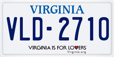 VA license plate VLD2710