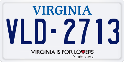 VA license plate VLD2713