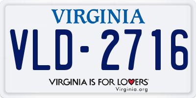 VA license plate VLD2716