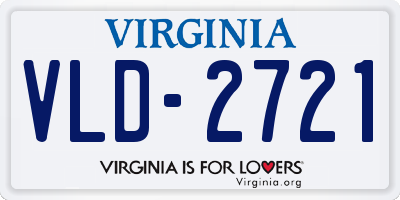VA license plate VLD2721
