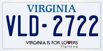 VA license plate VLD2722