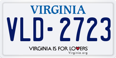 VA license plate VLD2723