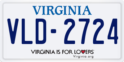 VA license plate VLD2724
