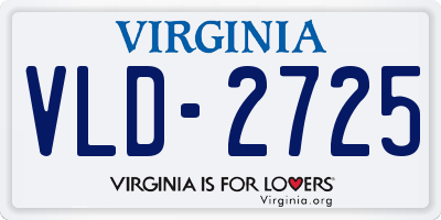 VA license plate VLD2725