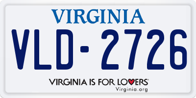 VA license plate VLD2726