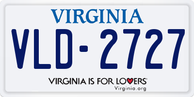 VA license plate VLD2727