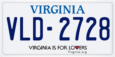 VA license plate VLD2728