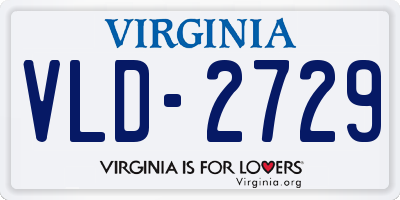 VA license plate VLD2729