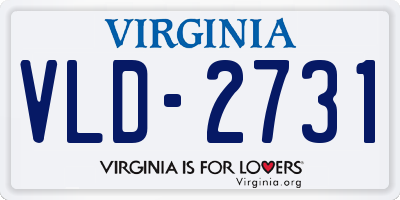 VA license plate VLD2731