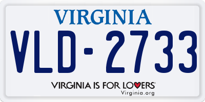 VA license plate VLD2733