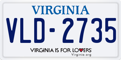 VA license plate VLD2735