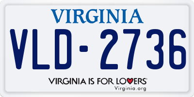 VA license plate VLD2736