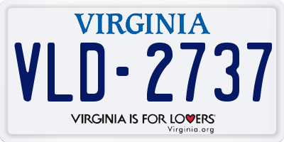 VA license plate VLD2737