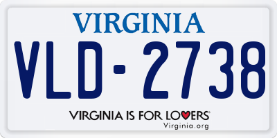 VA license plate VLD2738