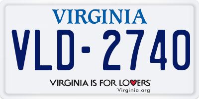 VA license plate VLD2740