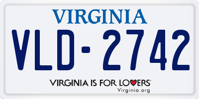 VA license plate VLD2742