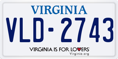 VA license plate VLD2743