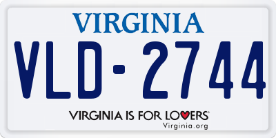 VA license plate VLD2744