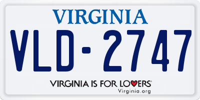 VA license plate VLD2747