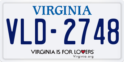 VA license plate VLD2748
