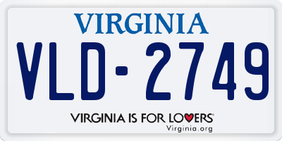 VA license plate VLD2749