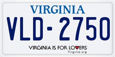 VA license plate VLD2750