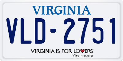 VA license plate VLD2751