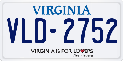 VA license plate VLD2752