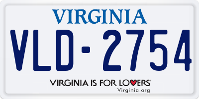 VA license plate VLD2754