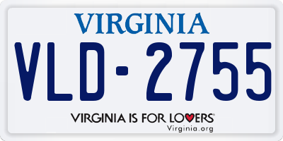 VA license plate VLD2755