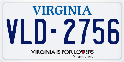 VA license plate VLD2756