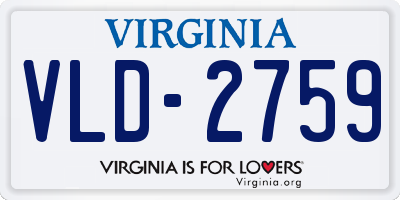 VA license plate VLD2759