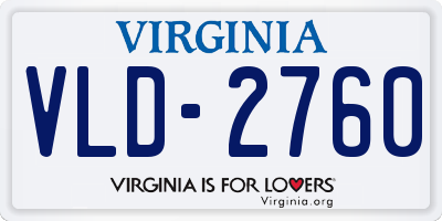 VA license plate VLD2760