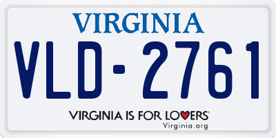 VA license plate VLD2761