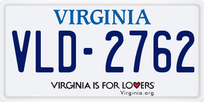 VA license plate VLD2762