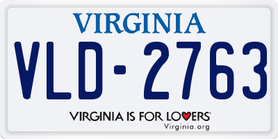 VA license plate VLD2763