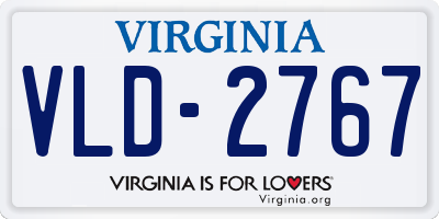 VA license plate VLD2767