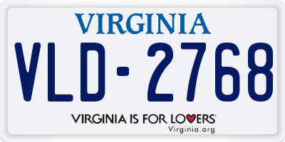 VA license plate VLD2768