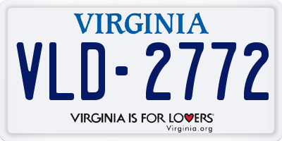 VA license plate VLD2772