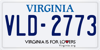 VA license plate VLD2773