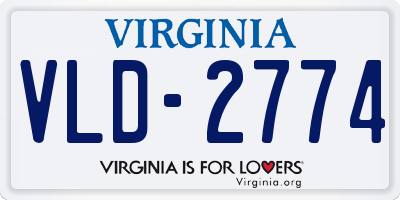 VA license plate VLD2774
