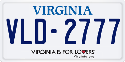 VA license plate VLD2777