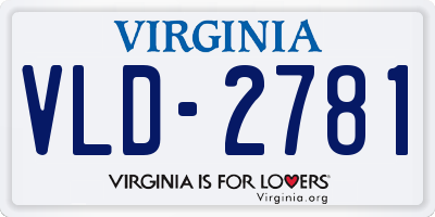 VA license plate VLD2781