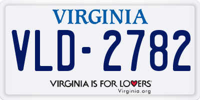 VA license plate VLD2782